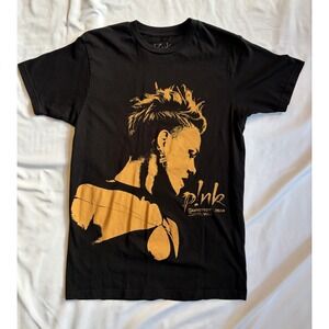 P!NK Pink Concert 2024 Tour T-Shirt Black Yellow Size Small